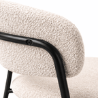 Geneva Bouclé Fabric Dining Chair, Ivory - Dekor Butik