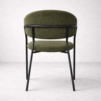 Geneva Bouclé Fabric Dining Chair, Olive Green - Dekor Butik