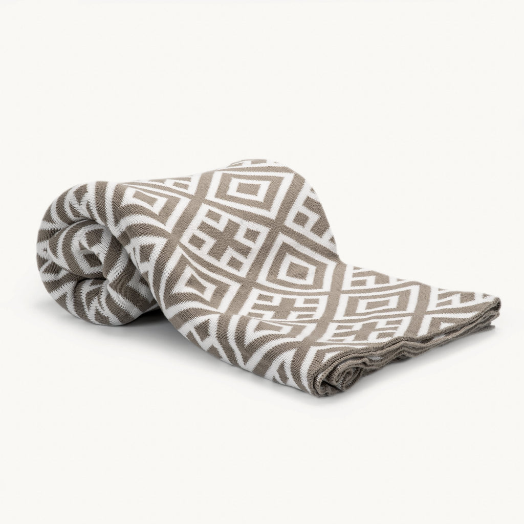 Throw BlanketsGeometric Knit Acrylic Throw Blanket - Dekor Butik