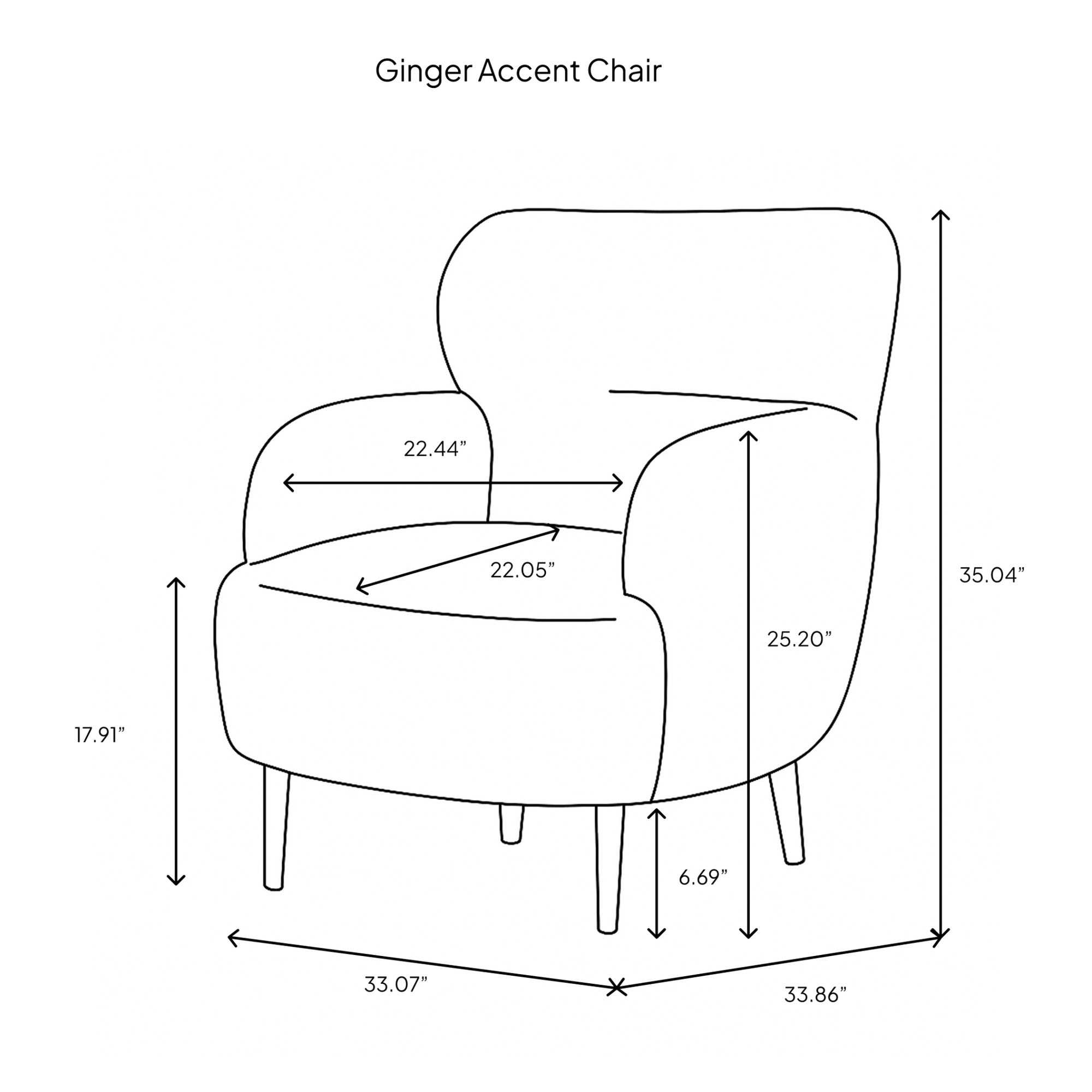 baseGinger Accent Chair - Downy Cream - Dekor Butik