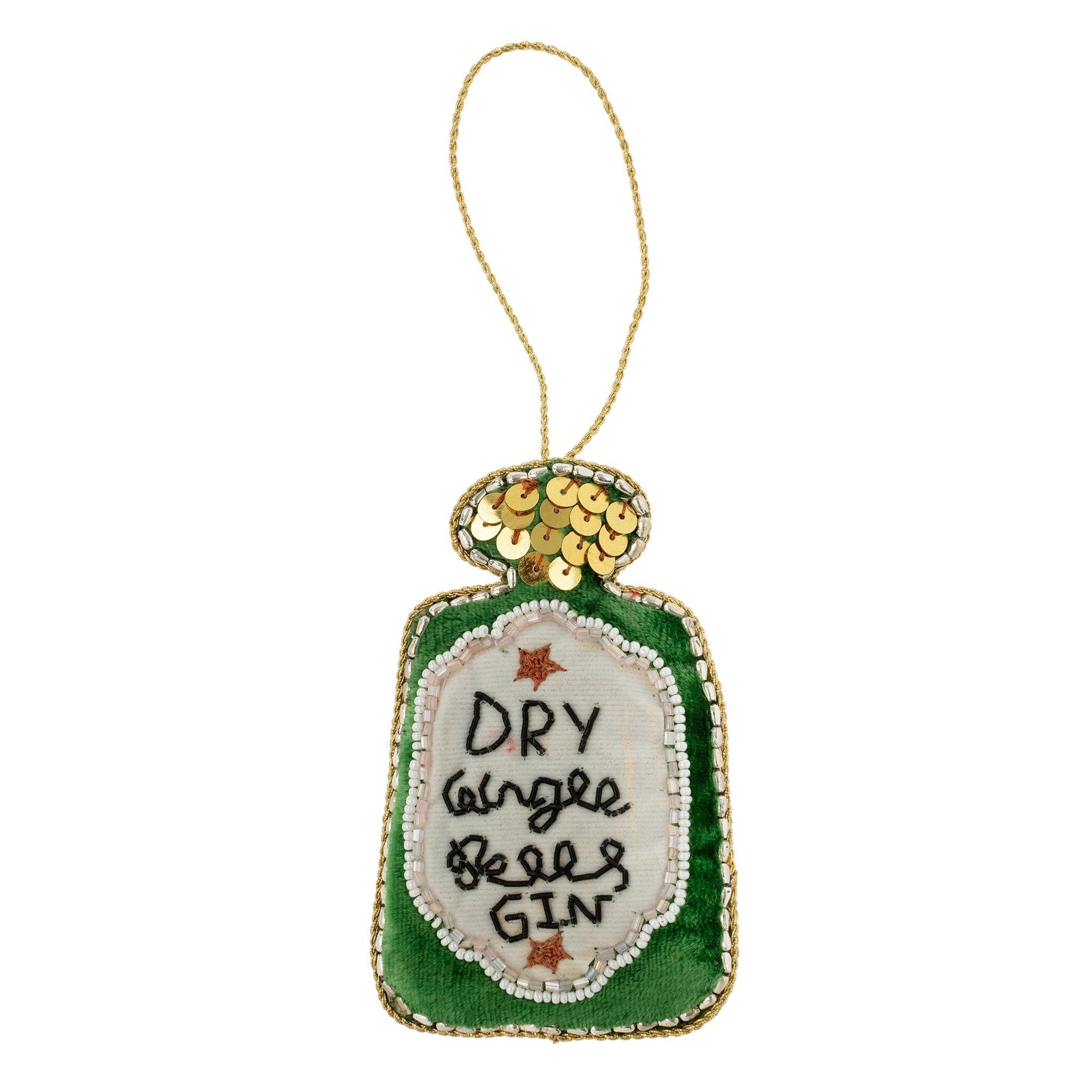 ChristmasGingle Bells Gin Zardozi Ornament - Dekor Butik