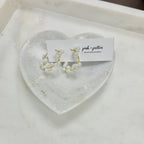Bath & BodyGold Hoop Earrings With Pearls - Dekor Butik
