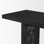 Grier 65" Black Wood w/ Black Cane Console Table - Dekor Butik