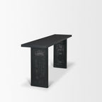 Grier 65" Black Wood w/ Black Cane Console Table - Dekor Butik