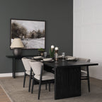 Grier 65" Black Wood w/ Black Cane Console Table - Dekor Butik