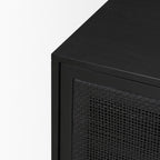 Grier 65" Medium Brown Wood W/ Cane Media Console - Dekor Butik