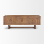 Grier 65" Medium Brown Wood W/ Cane Media Console - Dekor Butik