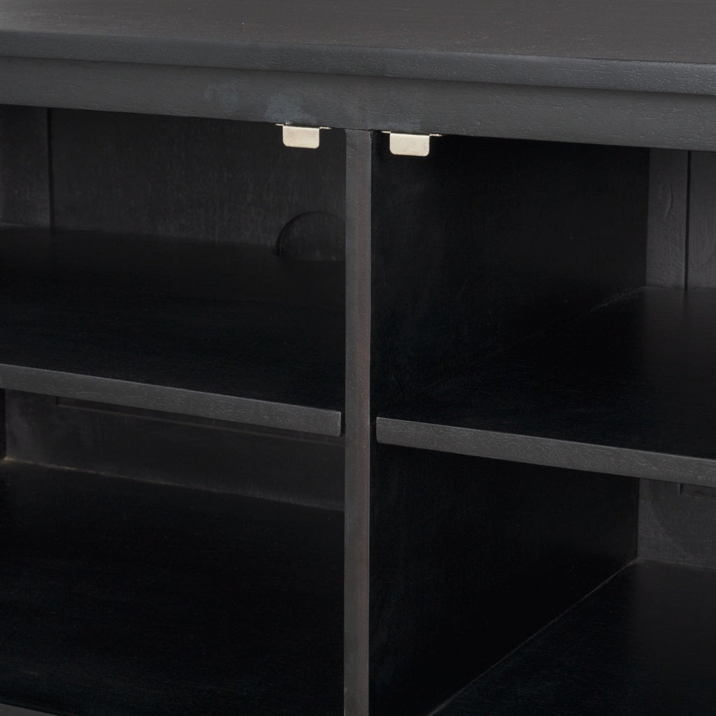 Grier 65" Medium Brown Wood W/ Cane Media Console - Dekor Butik