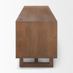 Grier 65" Medium Brown Wood W/ Cane Media Console - Dekor Butik