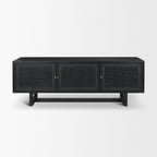 Grier 65" Medium Brown Wood W/ Cane Media Console - Dekor Butik