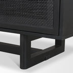Grier 65" Medium Brown Wood W/ Cane Media Console - Dekor Butik
