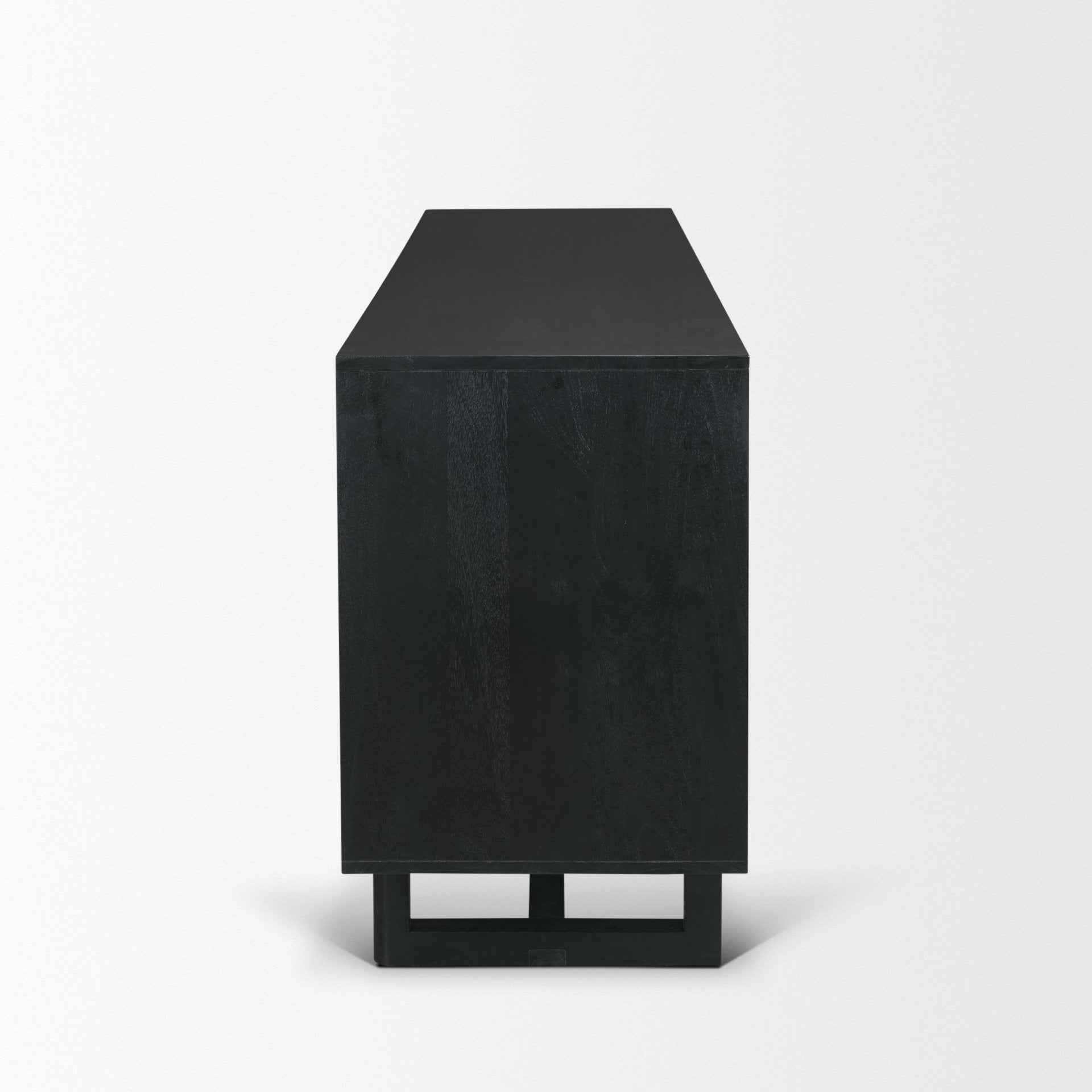 Grier 72" Black Wood W/ Black Cane Sideboard - Dekor Butik