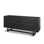 Grier 72" Black Wood W/ Black Cane Sideboard - Dekor Butik