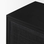Grier 72" Black Wood W/ Black Cane Sideboard - Dekor Butik