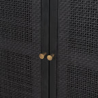 Grier 72" Black Wood W/ Black Cane Sideboard - Dekor Butik