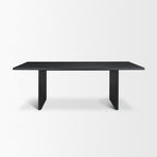 Grier 84" Black Wood w/ Black Cane Dining Table - Dekor Butik