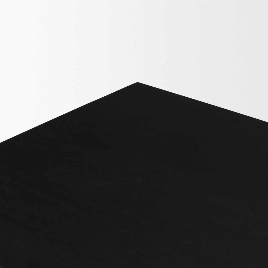 Grier Matte Black Stained Wood w/ Black Cane Accent Cabinet - Dekor Butik
