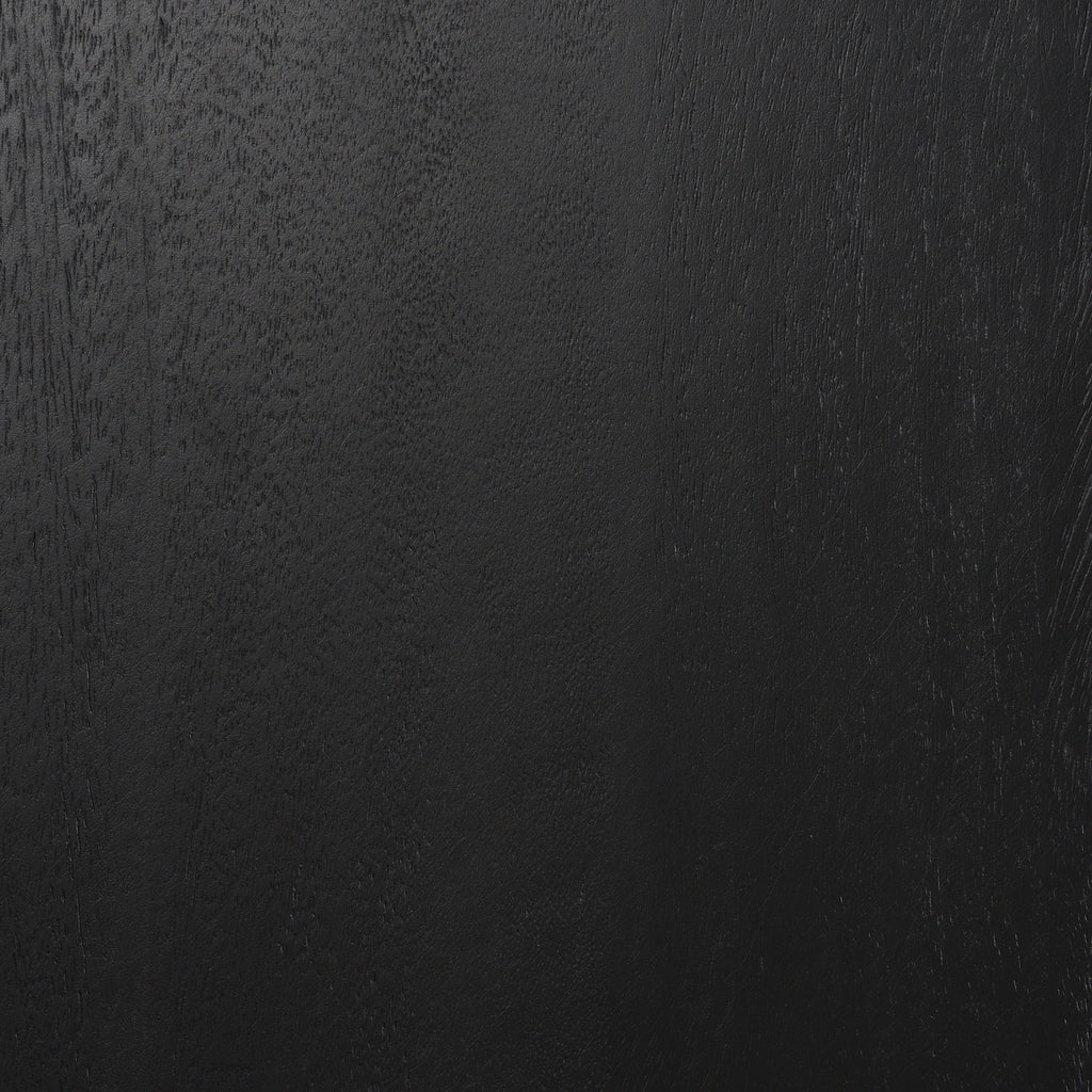 Grier Matte Black Stained Wood w/ Black Cane Accent Cabinet - Dekor Butik