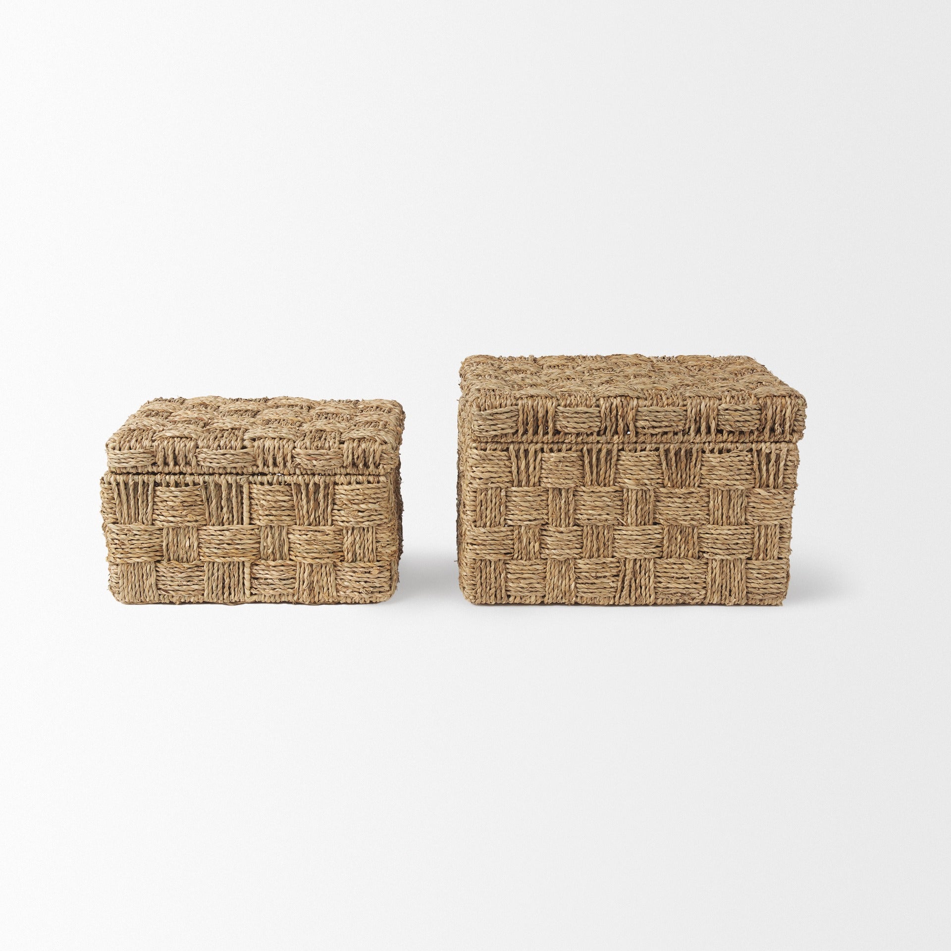 Hanalei Set of 2 Seagrass Boxes with Lids - Dekor Butik
