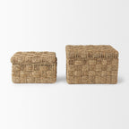 Hanalei Set of 2 Seagrass Boxes with Lids - Dekor Butik