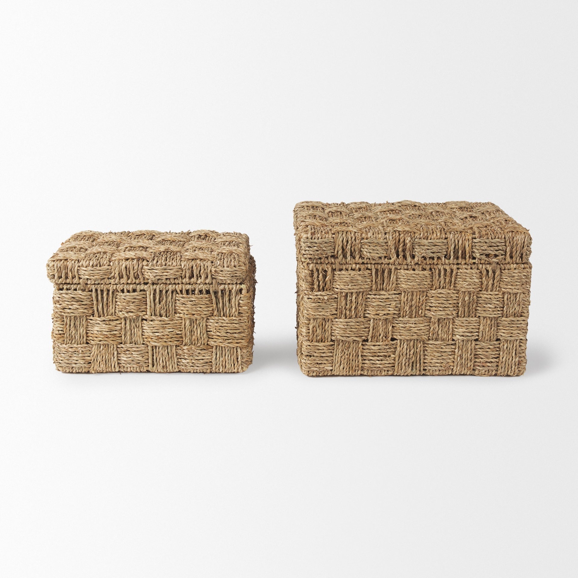 Hanalei Set of 2 Seagrass Boxes with Lids - Dekor Butik