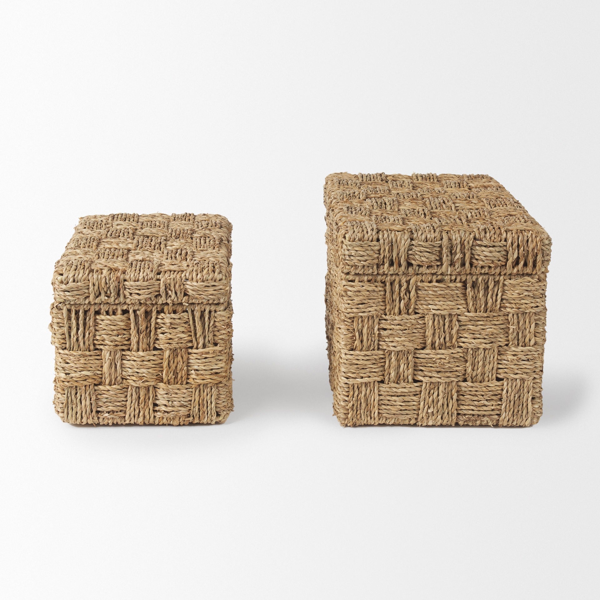 Hanalei Set of 2 Seagrass Boxes with Lids - Dekor Butik