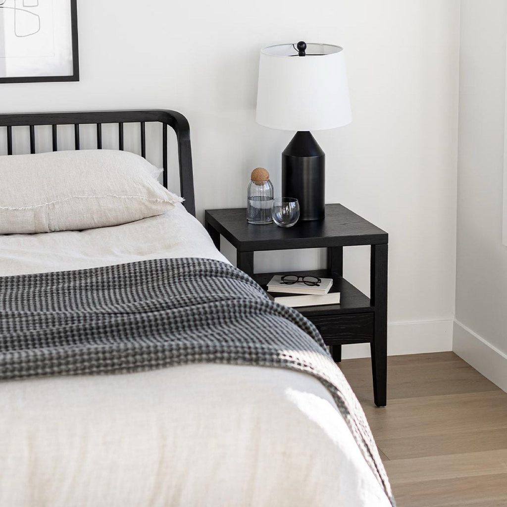 baseHara 1 Drawer Accent Table - Black - Dekor Butik