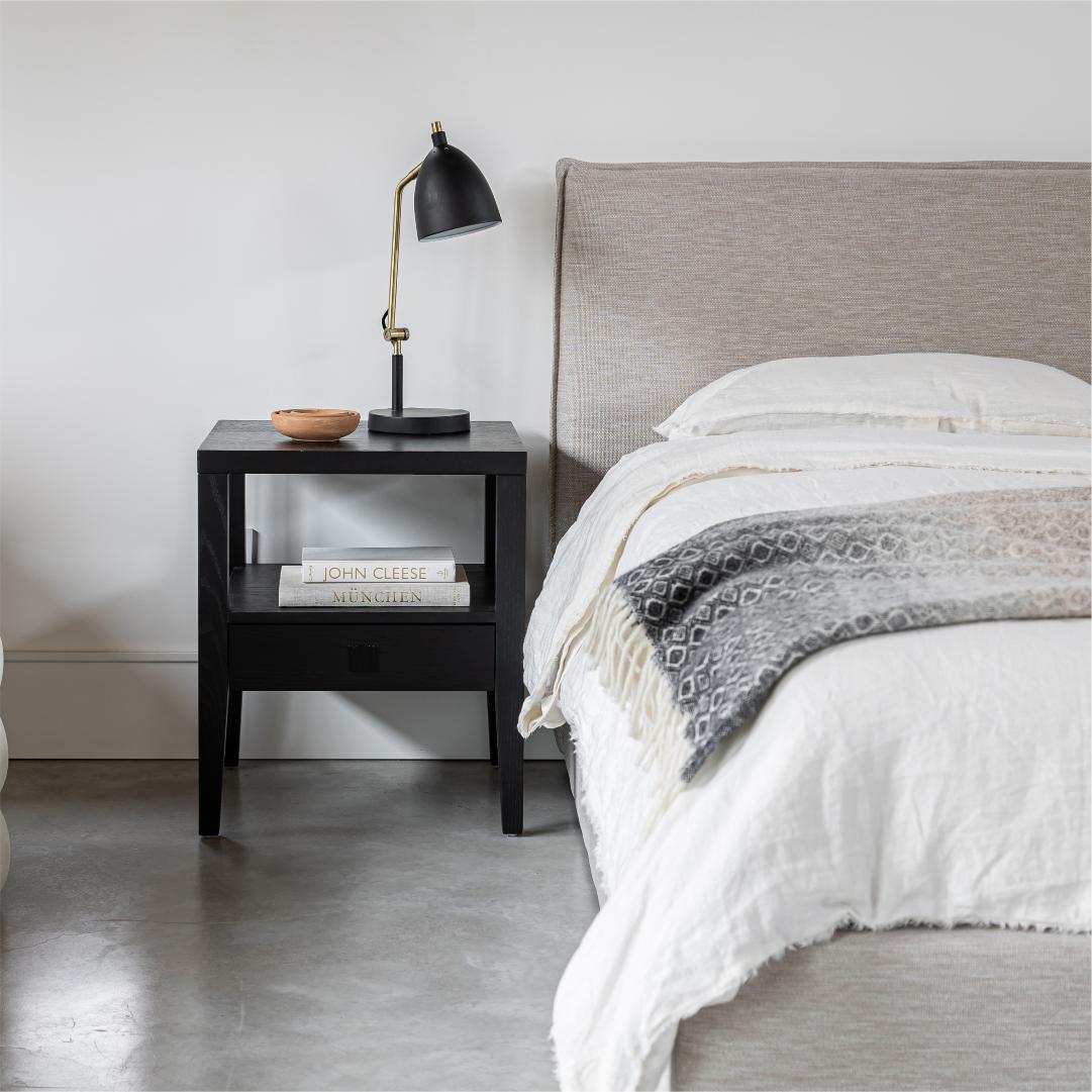 baseHara 1 Drawer Accent Table - Black - Dekor Butik