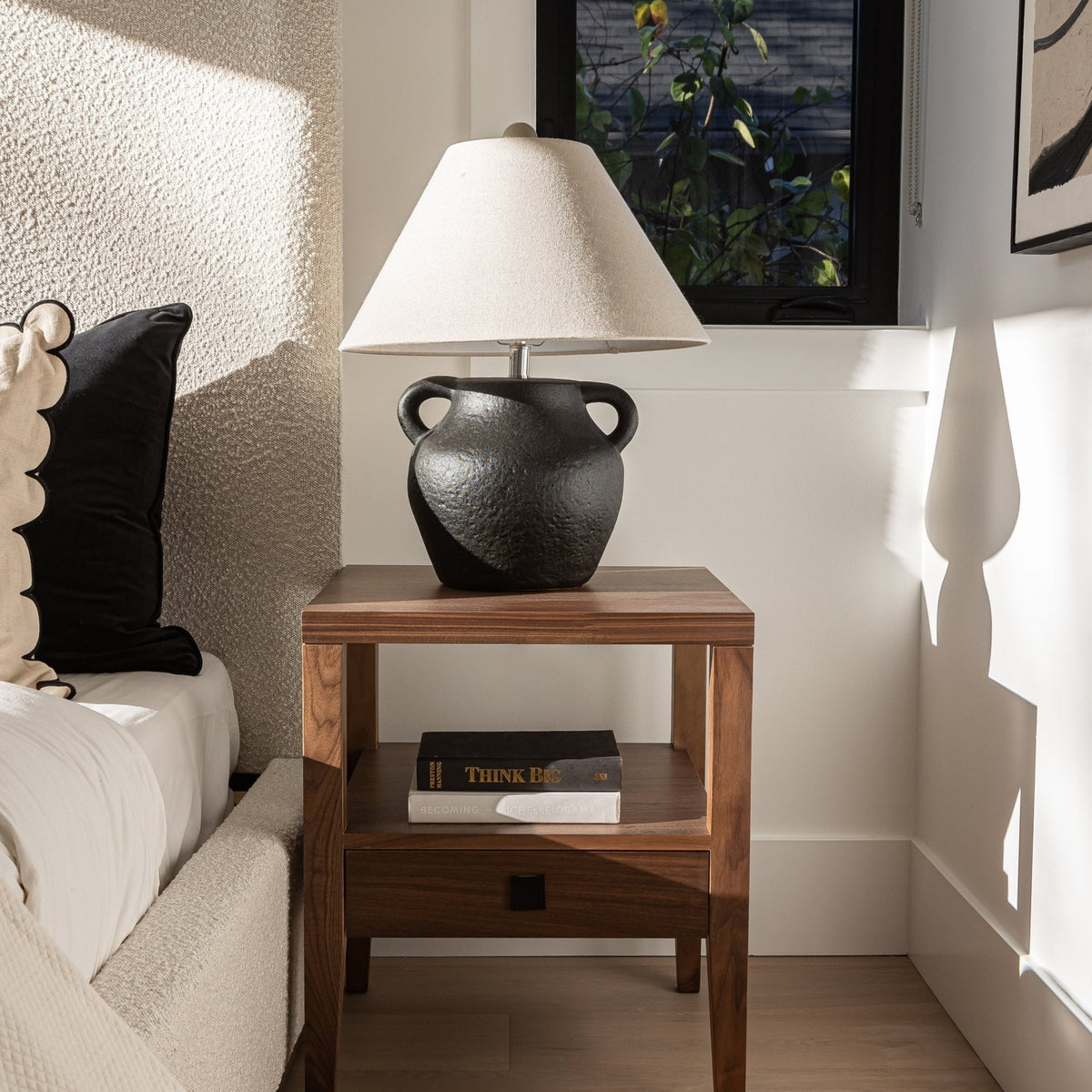 baseHara 1 Drawer Accent Table - Frozen Walnut - Dekor Butik