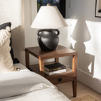 baseHara 1 Drawer Accent Table - Frozen Walnut - Dekor Butik