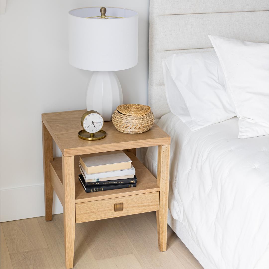 baseHara 1 Drawer Accent Table - Natural Oak - Dekor Butik