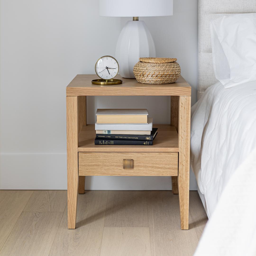 baseHara 1 Drawer Accent Table - Natural Oak - Dekor Butik