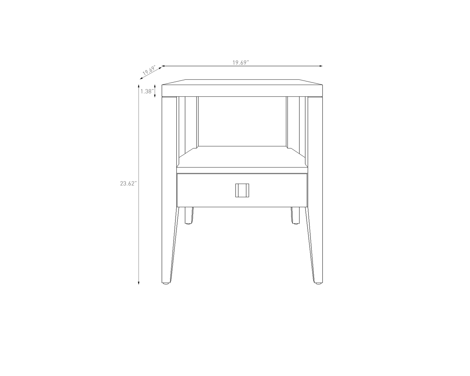 baseHara 1 Drawer Accent Table - White - Dekor Butik
