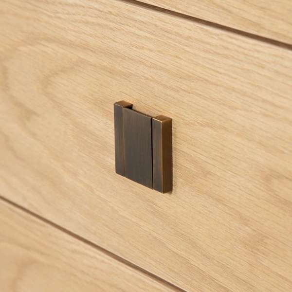 baseHara 5 Drawer Tall Dresser - Natural Oak - Dekor Butik