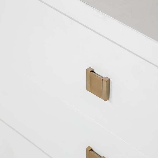 baseHara 5 Drawer Tall Dresser - White - Dekor Butik