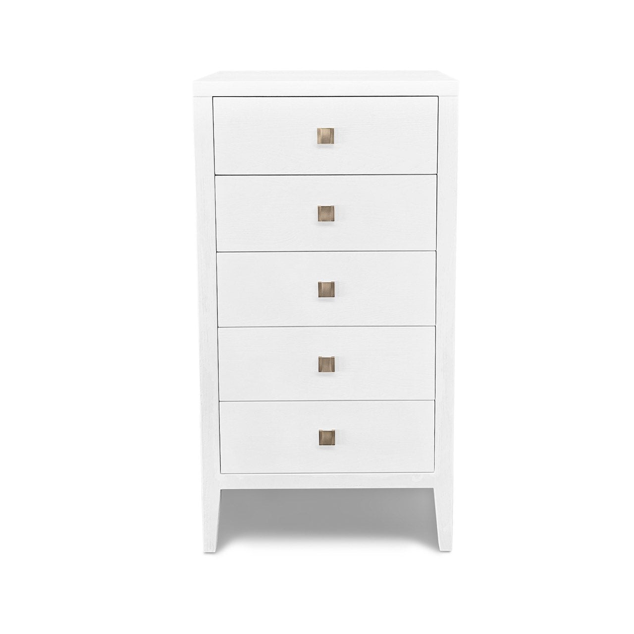 baseHara 5 Drawer Tall Dresser - White - Dekor Butik