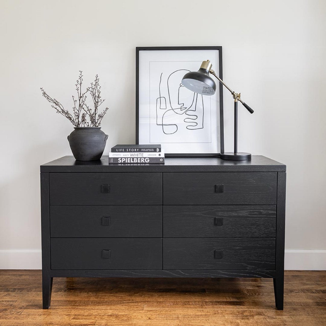 baseHara 6 Drawer Dresser - Black - Dekor Butik