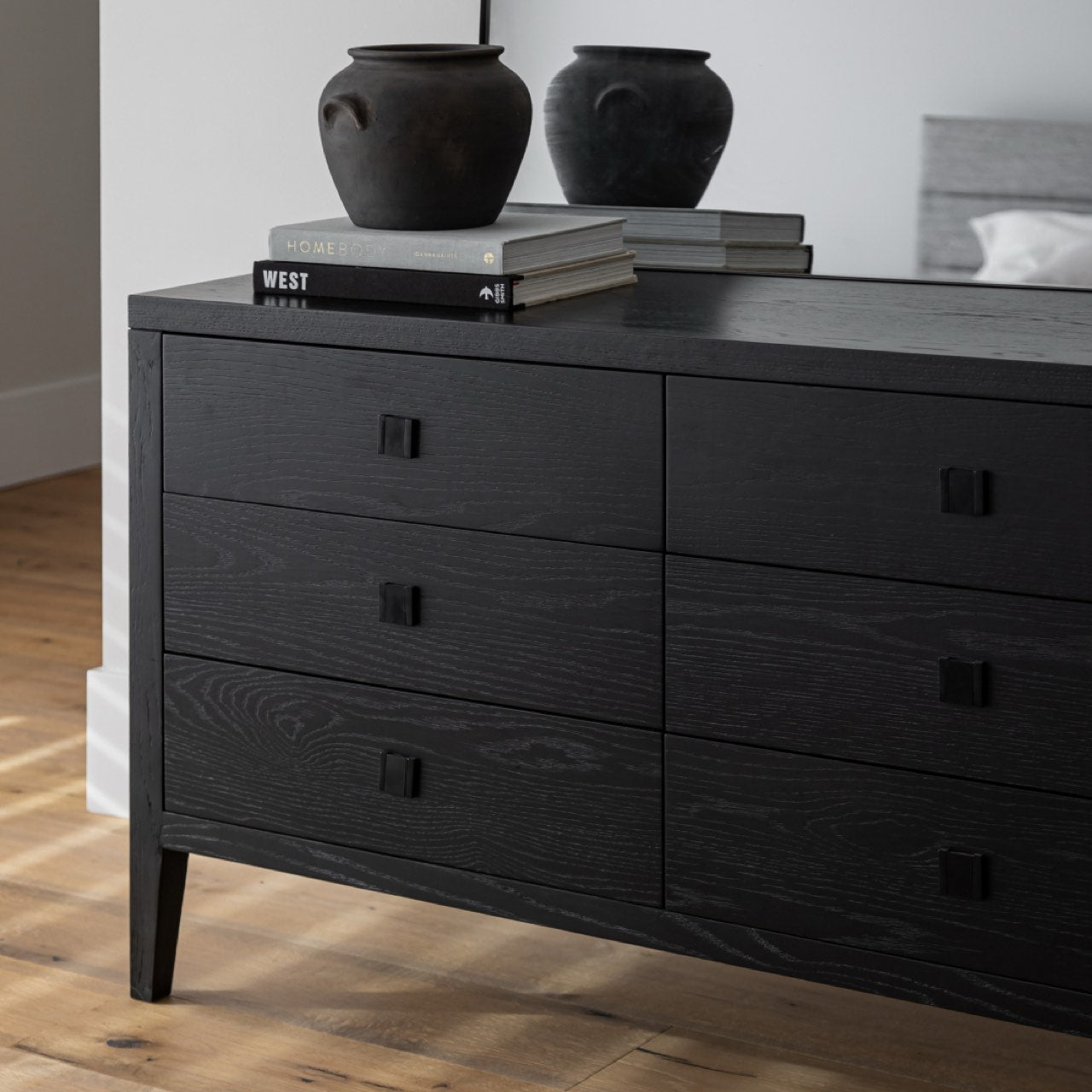 baseHara 6 Drawer Dresser - Black - Dekor Butik