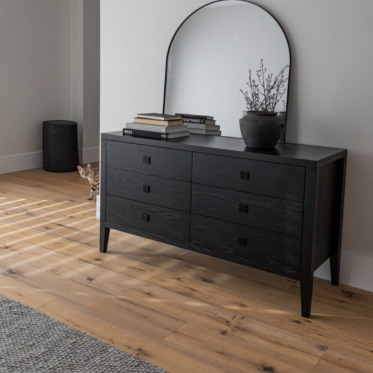 baseHara 6 Drawer Dresser - Black - Dekor Butik