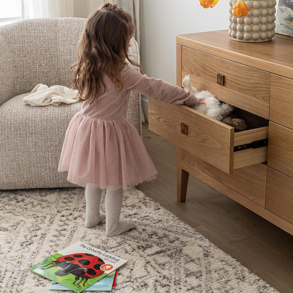 baseHara 6 Drawer Dresser - Natural Oak - Dekor Butik