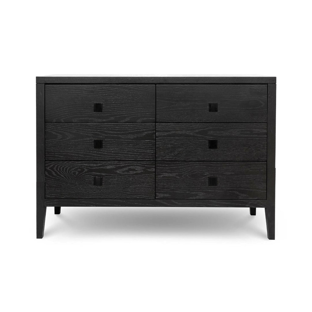baseHara 6 Drawer Dresser Tall - Black - Dekor Butik