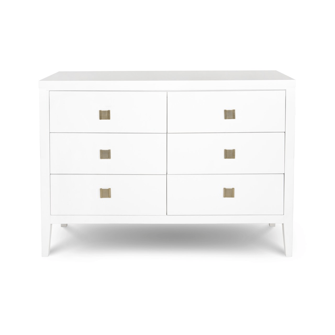 baseHara 6 Drawer Dresser Tall - White - Dekor Butik