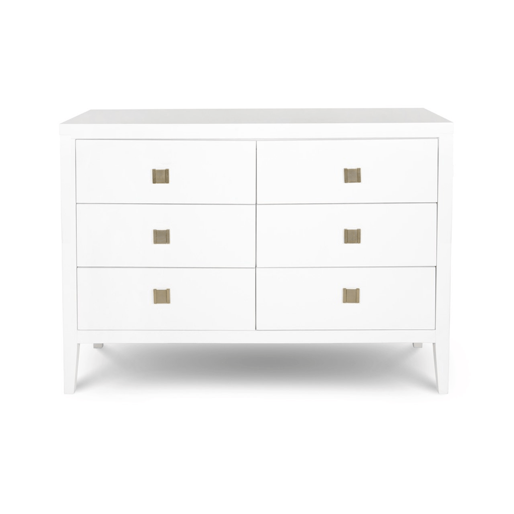 baseHara 6 Drawer Dresser Tall - White - Dekor Butik