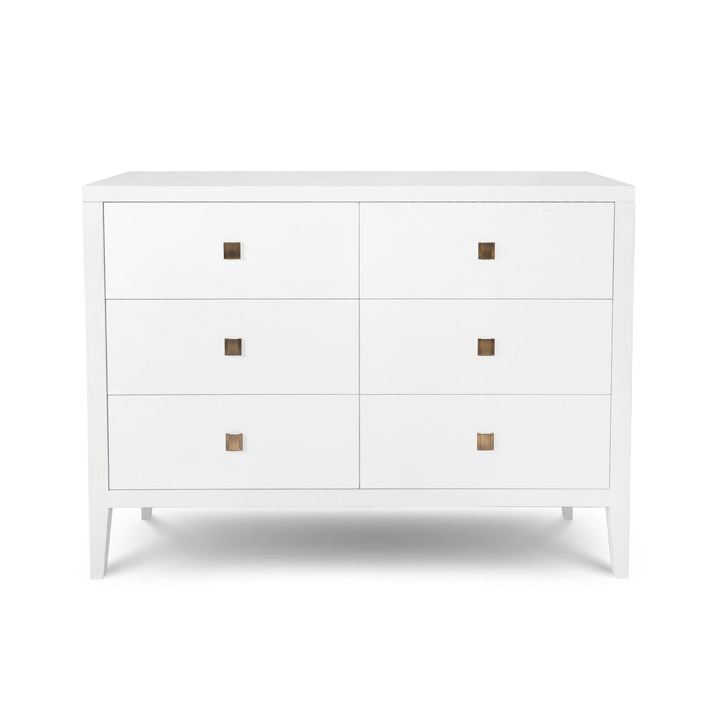 baseHara 6 Drawer Dresser Tall - White - Dekor Butik