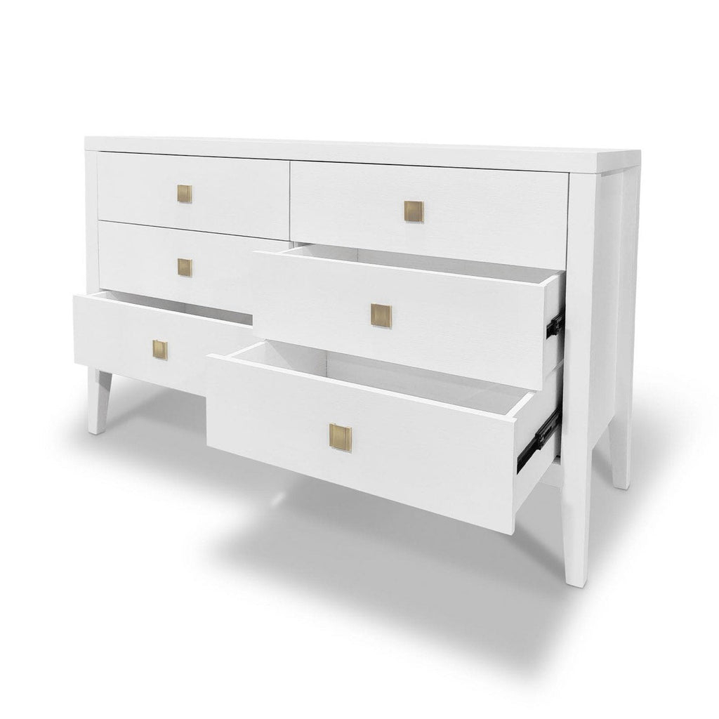 baseHara 6 Drawer Dresser - White - Dekor Butik