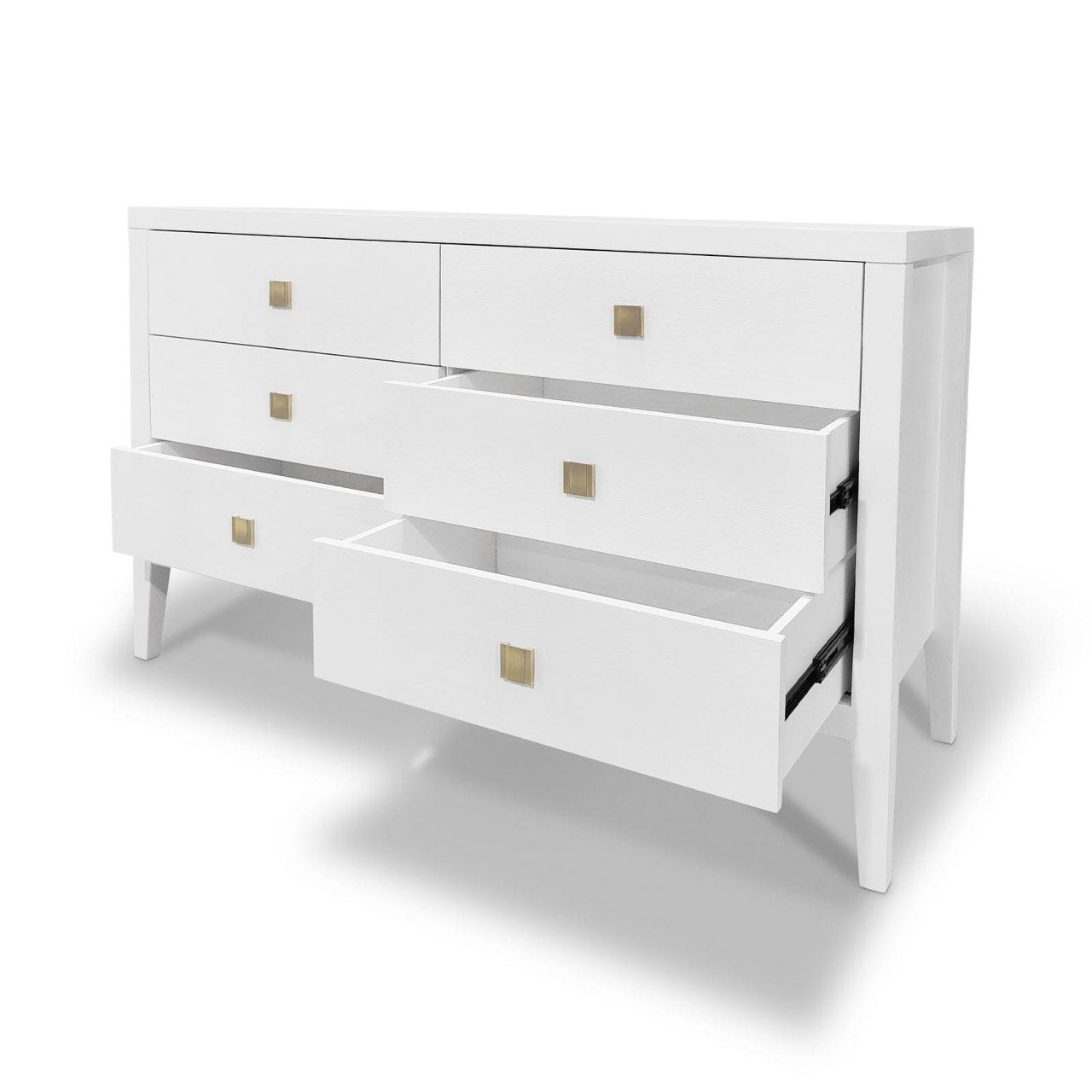 baseHara 6 Drawer Dresser - White - Dekor Butik
