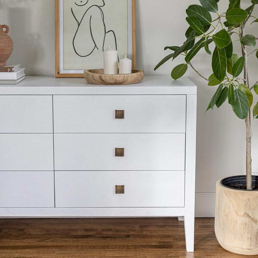 baseHara 6 Drawer Dresser - White - Dekor Butik