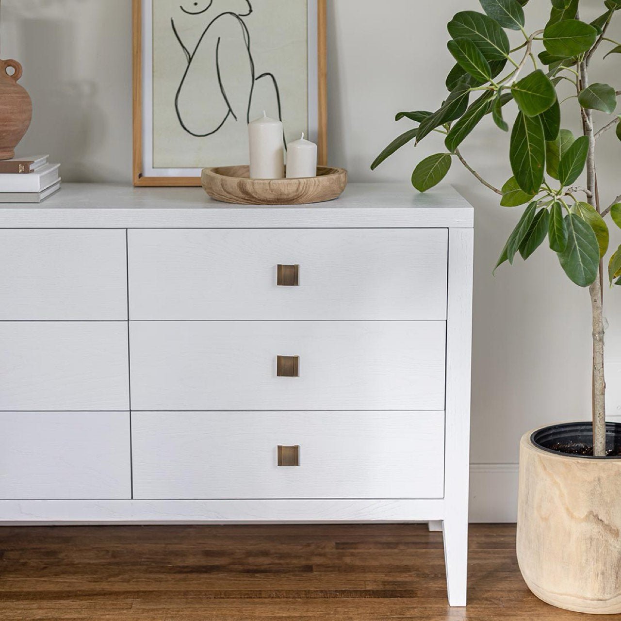 baseHara 6 Drawer Dresser - White - Dekor Butik