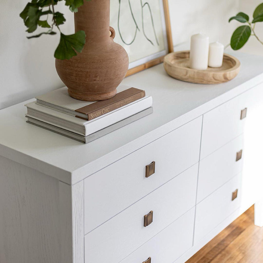 baseHara 6 Drawer Dresser - White - Dekor Butik