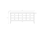 baseHara 9 Drawer Dresser - Natural Oak - Dekor Butik